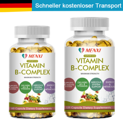 Vitamin B Komplex 60/120 Tabletten (vegan) B1 B2 B3 B5 B12 + Biotin + Folsäure
