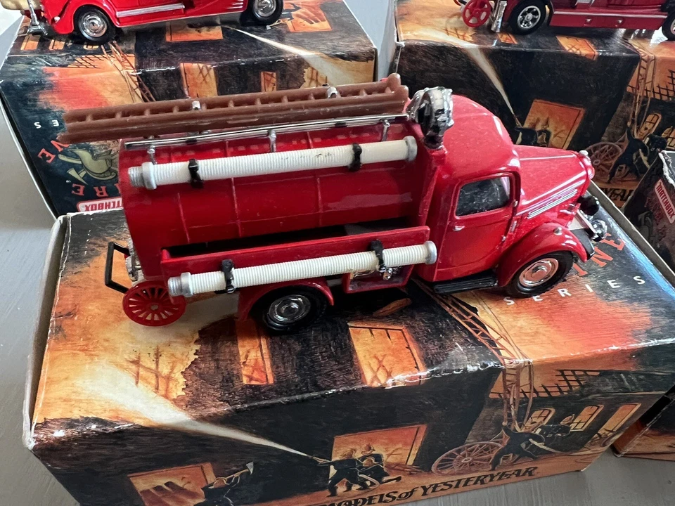 Vintage Matchbox Models Of Yesteryear Firetrucks New set of 5 firetrucks - Image 2 of 4