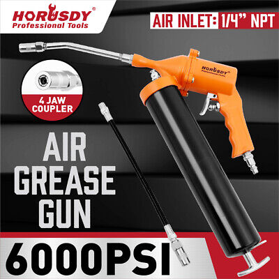 1/4" NPT Pneumatic Grease Gun 2400-6000 PSI Air Operated Fully Automatic H-D