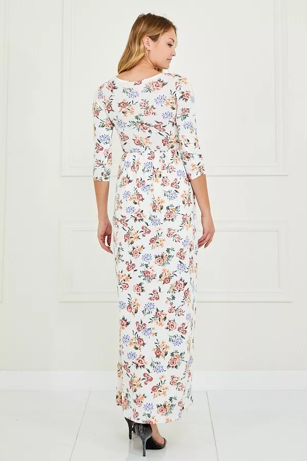 2X Blue Floral Plus size Women s Easter Maxi Dress eBay