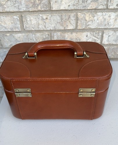 Patricia Nash Brescia Train Case borsa cosmetica pelle trucco viaggio AUTENTICA - Foto 8 di 12