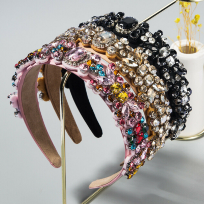 Baroque Rhinestone Women Hair Hoop Headband Crown Tiara  display picture 2