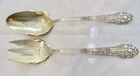 Antique Medici Old By Gorham Sterling Salad Serving Set Engraved Gold Wash Bowls