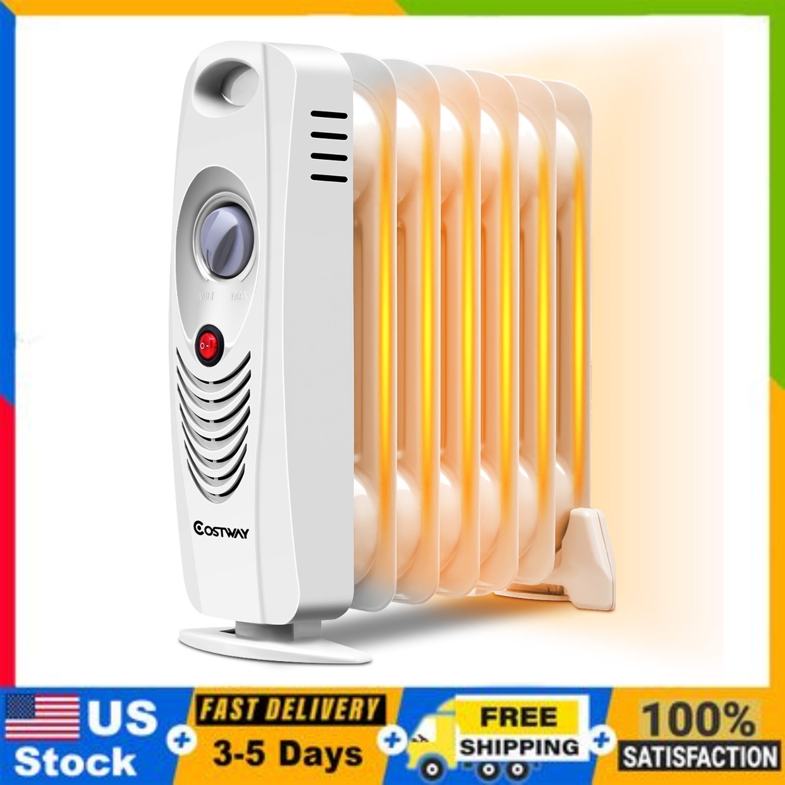 Mini Electric Oil Filled Radiator Heater 7-Fin Thermostat Home, 700W  Portable | eBay