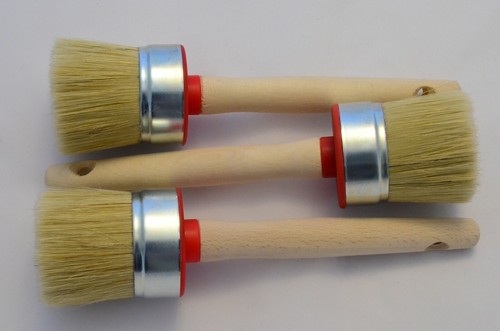3 di Pennelli Tondi in Setola Pura 55mm, Pittura Gesso Shabby Chic, Cera e Olio. - Foto 3 di 12