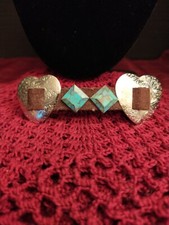 Vintage Southwest Concho and Leather Hair Accessories Clip