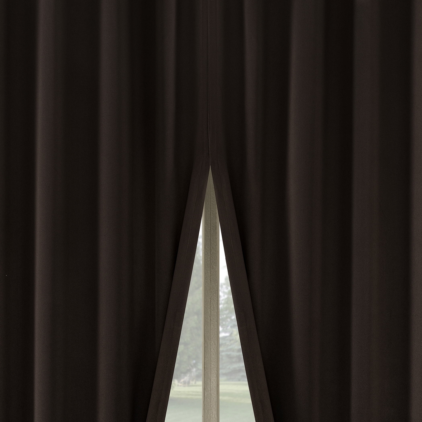 Aria 2-Pack Blackout Back Tab Curtain Panels 52x84 Inch Chocolate Brown  