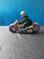 Vintage Wind Up CLOCKWORK TIN LITHO MOTORCYCLE RIDER MS-702 602 Made in China