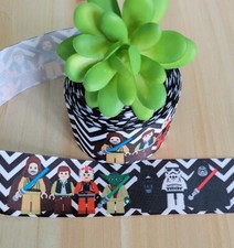 7/8  1.5" 1 YD Star Wars Lego Grosgrain Ribbon Storm Trooper Darth Vader