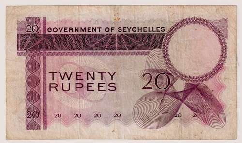 Seychelles 20 Rupees 1971 P-16b Queen Elizabeth II Circulated Note A/1 172513 - Picture 2 of 3