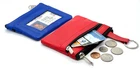 Black Genuine Leather Change Purse Coin ID Holder Key Ring Card Wallet