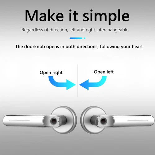Fingerprint Door Lock Handle Anti Theft Smart Electric Biometric Keyless Entry - Picture 4 of 11