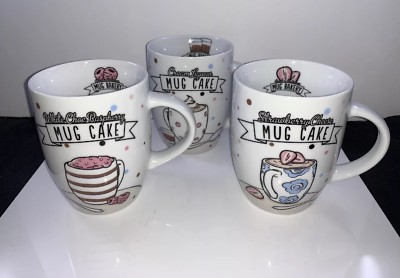 Set Of 3 Konitz Quick N  Delicious Mug Bakery Coffee Mugs/Cups 4 