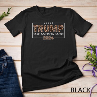 Donald Trump 2024 Take America Back Leopard Print Tee Unisex T-shirt
