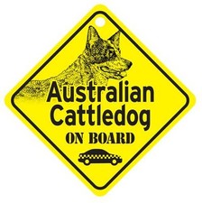 Australian Cattledog On Board Dog Window Sign Made in USA 5 1/2 x 5 1/2