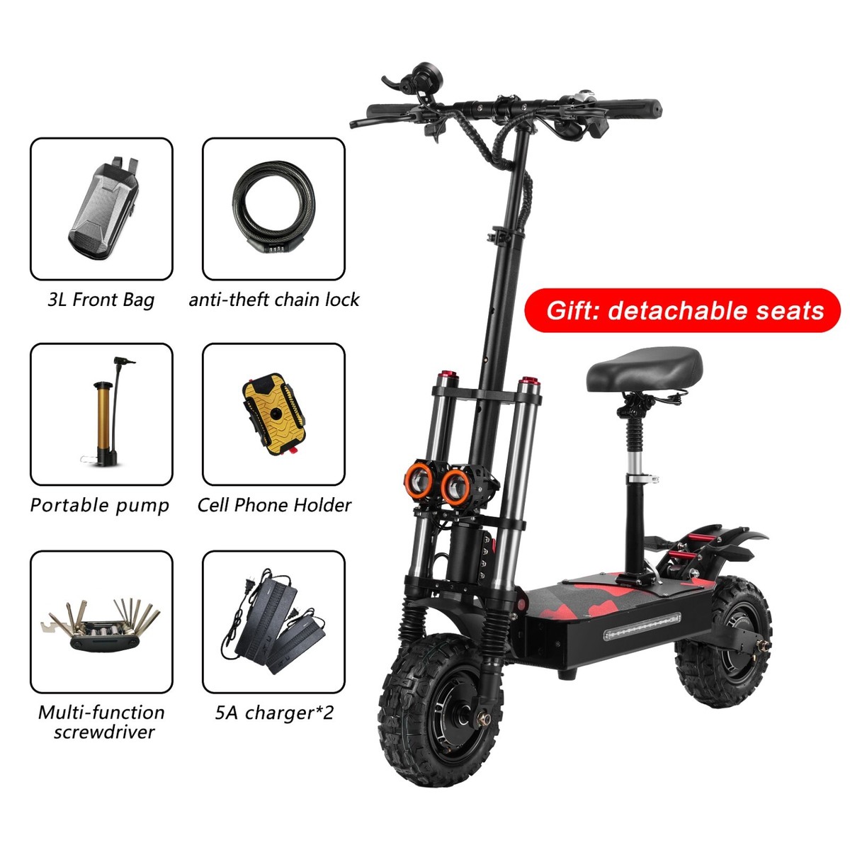 BOYUEDA S3-11 Electric Scooter 6000W 60V38Ah Adults E