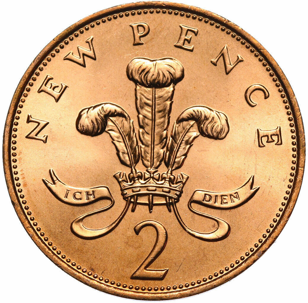 Great Britain England Queen Elizabeth II 2 NEW PENCE Penny 1971