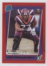 2021 Panini Donruss Rated Rookie Press Proof Red Christian Darrisaw #340 2xd