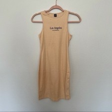 New Shein Los Angeles California beige tank ribknit dress sz.XS never worn