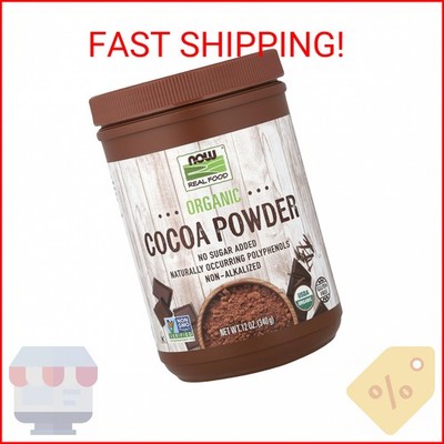 NOW Foods Organic Cocoa Powder, Unsweetened-12 oz