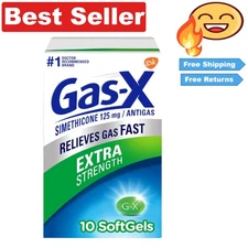 10 Count Extra Strength Simethicone Softgels - Quick Relief from Gas & Bloating