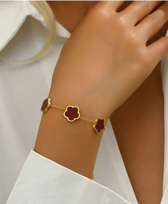 Pulseras de Oro 10K Joyería en forma de flor  Para Mujer Brazalete Esclavas