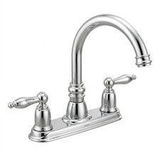 Moen 7902 Castleby Chrome Lever 2 Handle High Arc Kitchen Faucet Without Spray