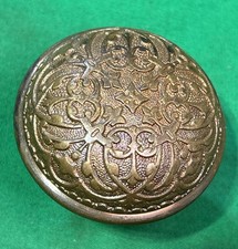 Original Victorian Eastlake 2 1/4&rdquo; Solid Brass / Bronze Door Pull Knob
