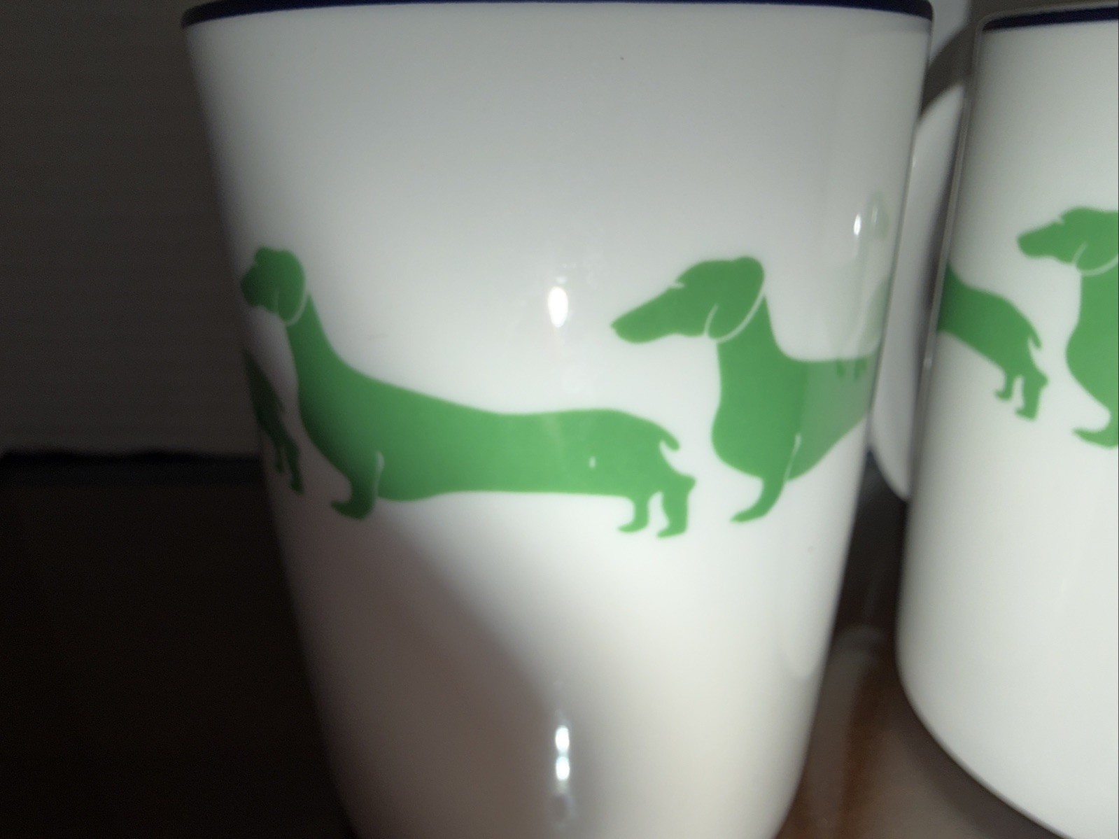 Set of 2 - Kate Spade LENOX New York WICKFORD Blue & Green Dachshund Coffee Mug thumbnail 5