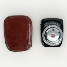 Vintage 1950s GE General Electric PR-1 Exposure Light Meter WORKS Leather Case