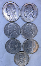 Lot of 3 -1938 and 4 -1939 BU Jefferson Nickels