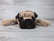 Plush Pug Dog Bestever 10" Small Soft Brown Stuffed Animal Vtg SU10