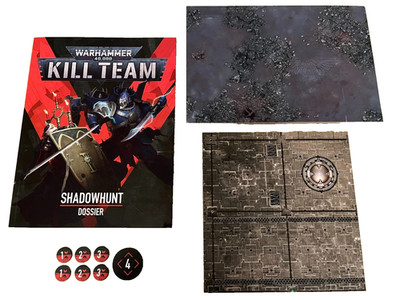 Kill Team Shadowhunt Descent Kill Zone. 2x Tafeln & Dossier + Erzählmarken
