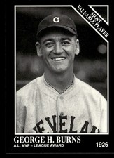 George H. Burns 1991 Conlon Collection TSN Card #309 Cleveland Indians