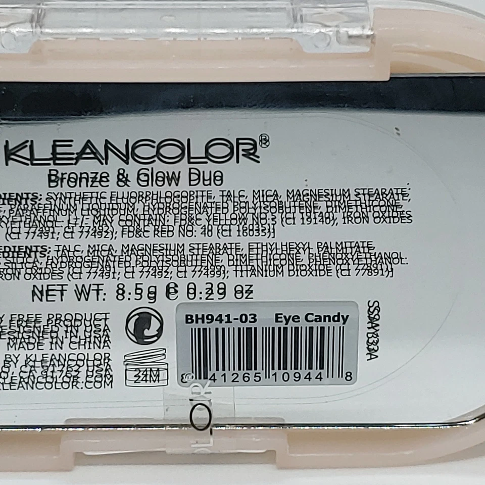 KLEANCOLOR - BRONZE & GLOW EYE CANDY DUO PALETTE - CRUELTY FREE - Image 2 of 4