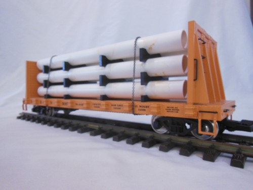 R 17601 USA Trenes D&RGW Carga de Tubería Coche Plano Ruedas Metal Escala G | Zustand: New