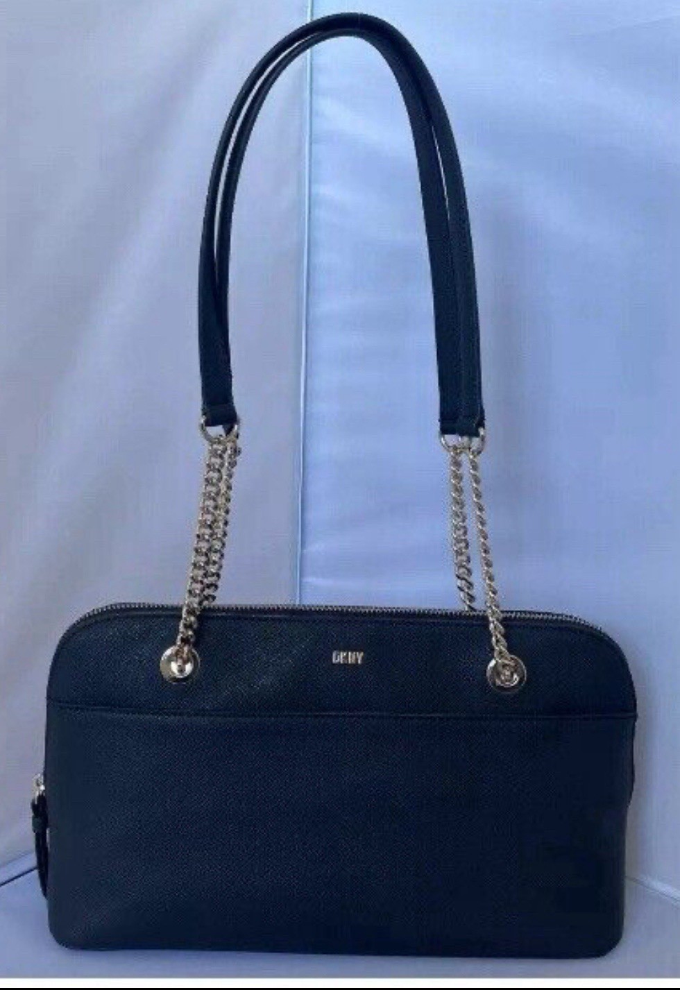 NWT DKNY Maddison Medium TZ Satchel in Black Leather Authentic $228. RARE! image 3
