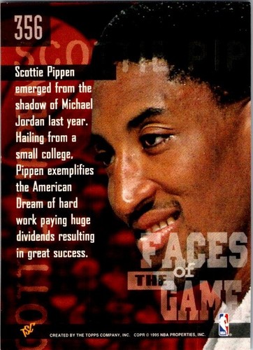 1994-95 Stadium Club #356 Scottie Pippen basketball card 11C - Picture 2 of 2
