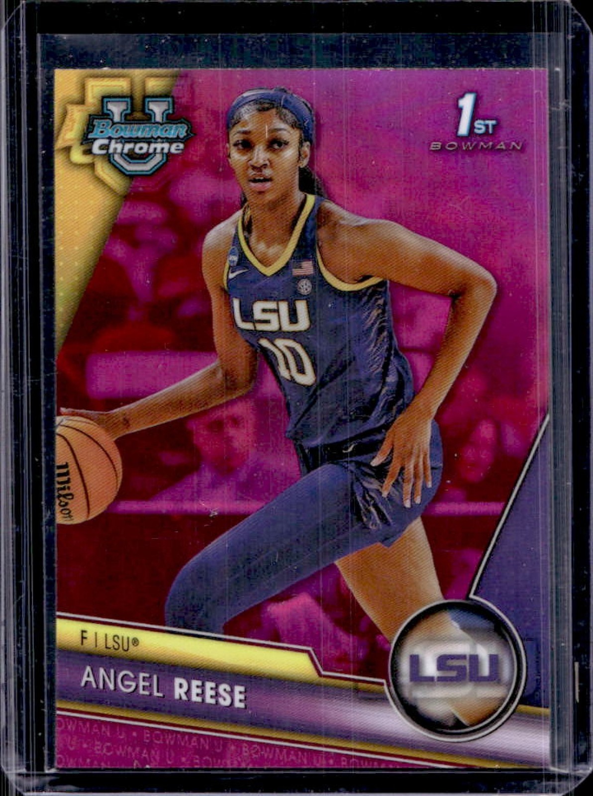 2023-24 Bowman U Chrome Angel Reese Pink Refractor #49 Tigers