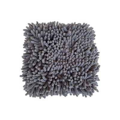 Großes Chenille Mikrofaser Autowaschpad grau 25x25cm Außen Reinigungsschwamm
