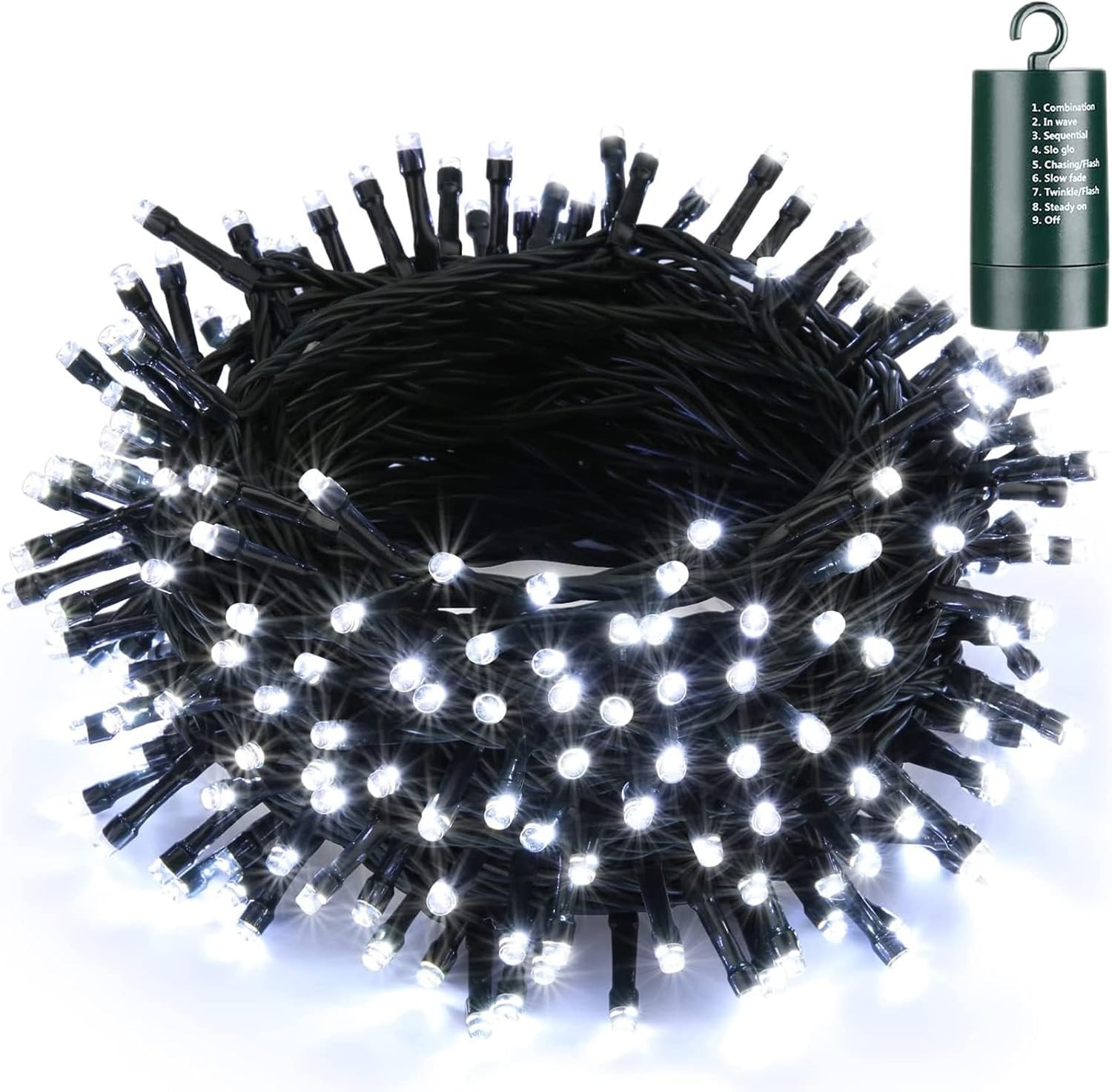 Joomer 66ft 200LED White Fairy Christmas Lights Battery Operated  