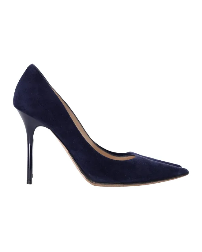 Jimmy Choo ABEL Shoes Stiletto Heels Navy Suede Pump Pointed