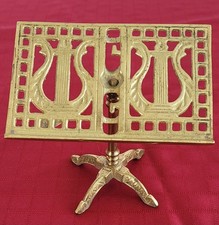 Vintage Small Brass Music Stand Holder Card Holder Recipe Holder Andrea Sadek