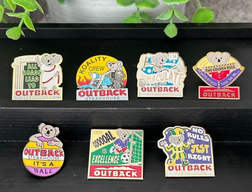 Outback Steakhouse Collectible Pins Koala Lot 7 Pin Advertising