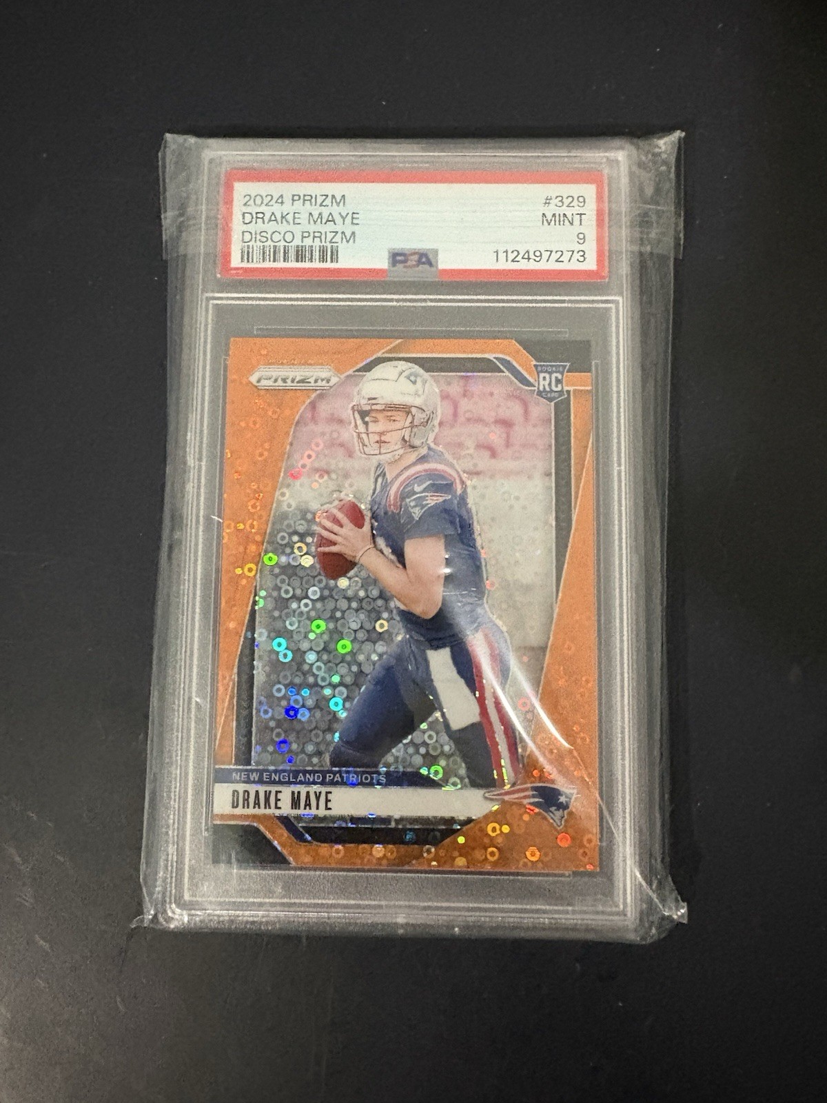 2024 Panini Prizm Drake Maye #329 Disco Prizm Rookie PSA 9 Patriots