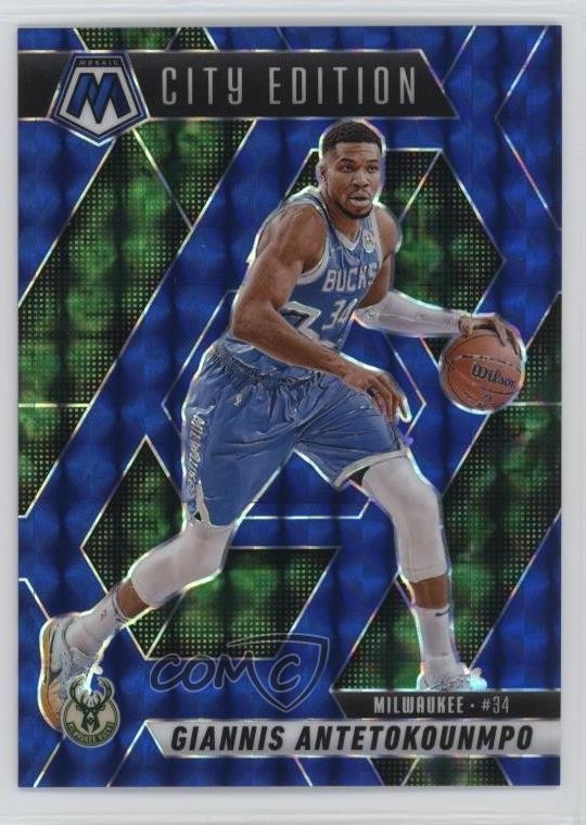 2024-25 Panini Mosaic City Edition Blue Prizm /199 Giannis Antetokounmpo #282