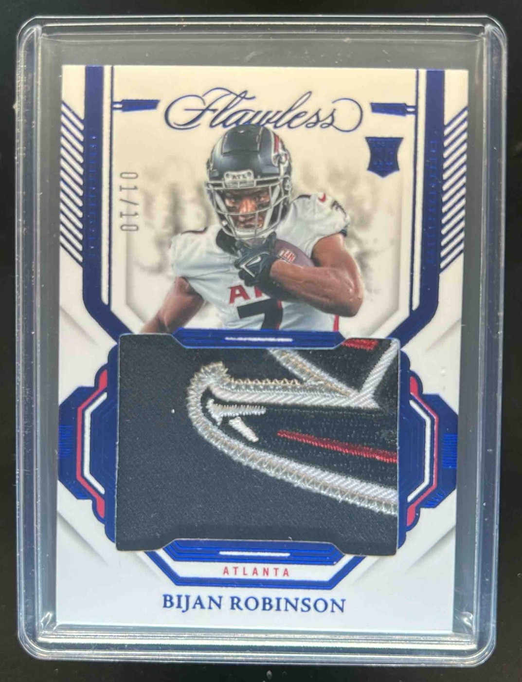 Bijan Robinson Panini Flawless Rookie Patches #RPBRN Sapphire