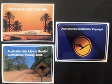 3 Lufthansa Aufkleber, guter Zustand.