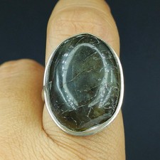 Natural Labradorite Gemstone Handmade 925 Sterling Silver Ring Size-9 US