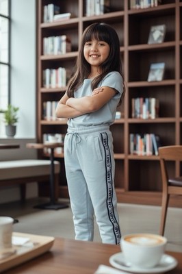 Levi s Sky Blue Sweatpants w/  Levi s on Lateral Pant Leg Girl s Small 8-10 YRS